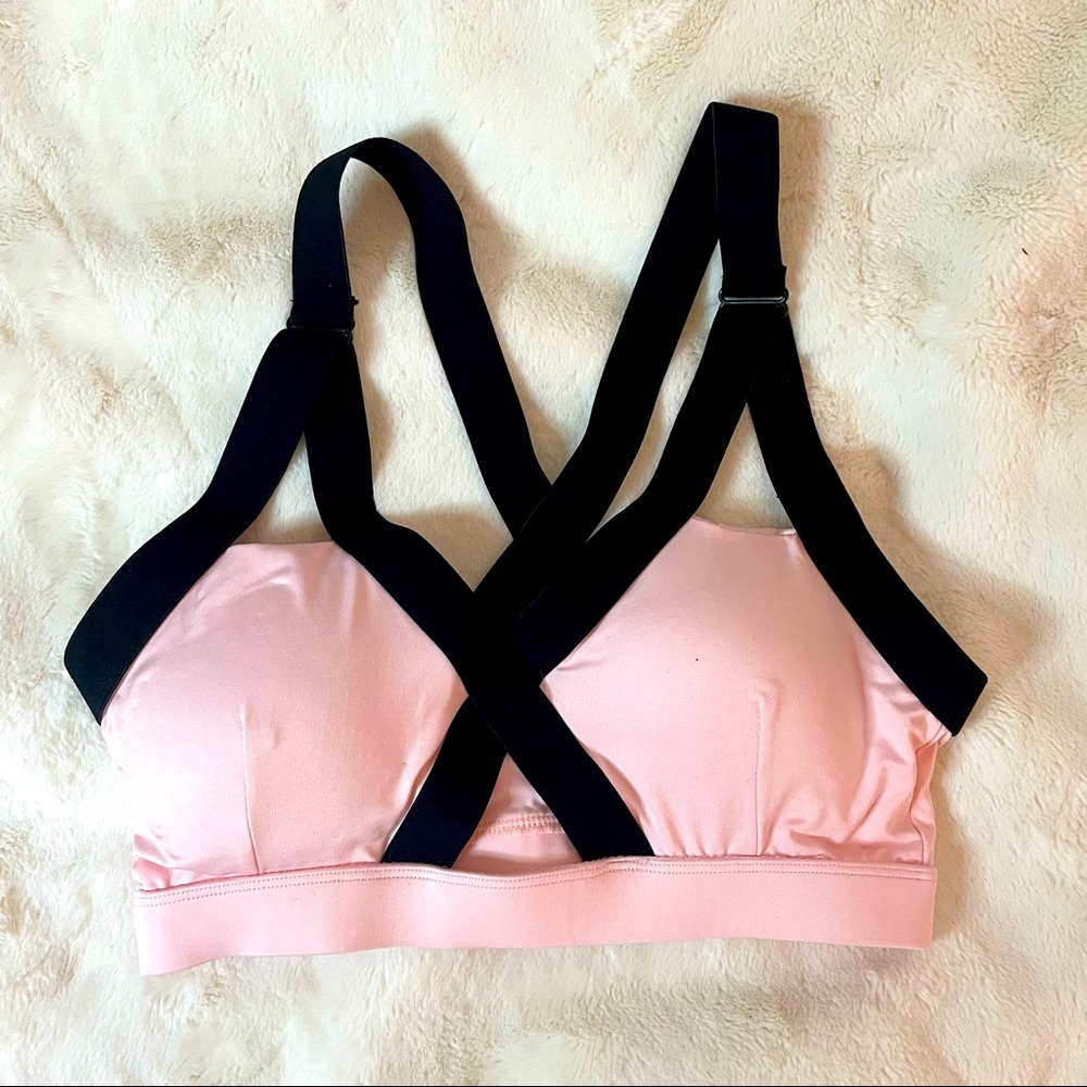 Pink and Black Sports Bra